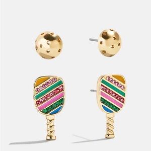 BaubleBar Gold and Multicolor Striped Earrings Set